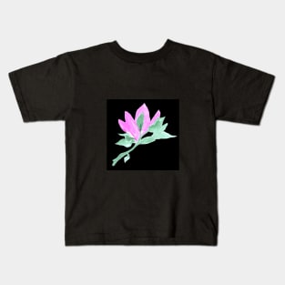 flower, floral, black, plant, ecology, environment, nature, natural, watercolor, art, painted, hand-drawn Kids T-Shirt